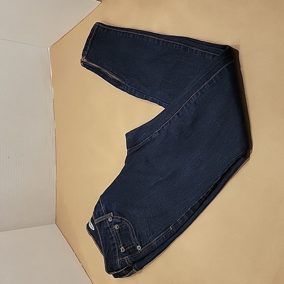 Old Navy Size 0 " The Rockstar" Dark Wash Skinny Jeans with Zipper Ankles, GUC - Picture 1 of 12